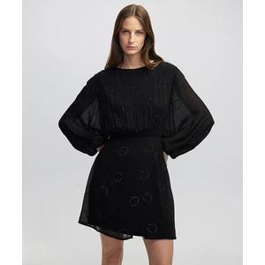 Hotfix Baskılı Şifon Elbise IW6250002150001