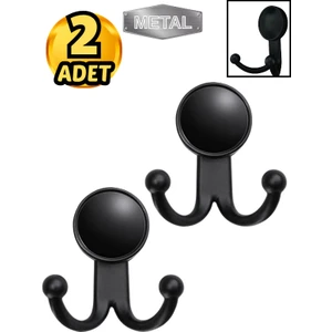 Metal Boncuk Askı Siyah Duvar Tipi – 2’li