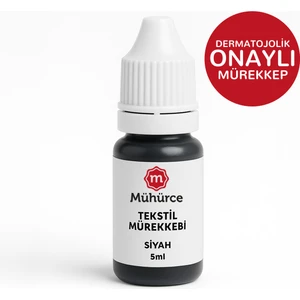 Siyah Tekstil Mürekkebi – Kıyafet Kaşesi Uyumlu, Kalıcı Kumaş Mürekkebi (5 Ml)