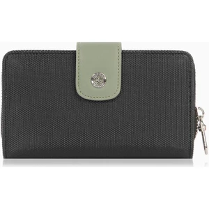 Cengiz Pakel Orta Boy Çıtçıt Detaylı Kadın Cüzdan – 65298L - Siyah/yeşil