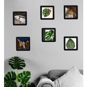 Kişiye Özel Fotoğraflı Dekoratif Yaprak ve Özel Resimli Sök-Tak 6 Adet Masaüstü ve Duvar Çerçeve Seti