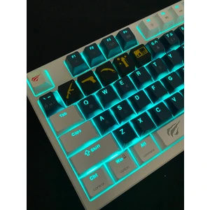 Cs Temalı Siyah-Beyaz 5’li Oyuncu Keycap Seti – Cherry Mx Uyumlu (1-5) Tuş – Fps Stil Tasarım