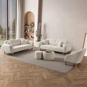 Edsy Home Regnum Koltuk Takımı 3+3+1 Krem Renk