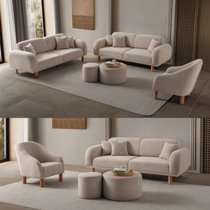 Edsy Home Regnum Koltuk Takımı 3+3+1 Taş Renk