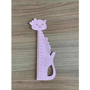 Kedi Şekilli Ahşap Cetvel (3'lü)
