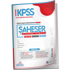 İnformal Yayınları KPSS Lisans Genel Yetenek Genel Kültür Şaheser Fırsat Ürünü Türkiye Geneli Dijital Çözümlü Deneme Kitapçığı Optik Ekli