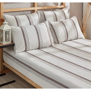 Çizgi Desenli Ranforce Lastikli Çarşaf Seti