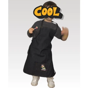 Dayanıklı Figürlü Denim Çocuk Önlüğü