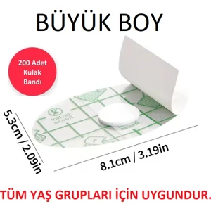 200 Adet Su Geçirmez Yapışkanlı Kulak Koruyucu Tek Kullanımlık Su Geçirmez Bant Yüzme Duş Kuaför Bandı