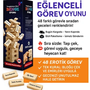 +18 Erotik Denge Oyunu – 48 Görevli, 1. Sınıf Ahşap Fantezi Seti

