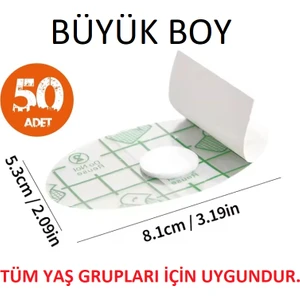 Tekno İstanbul  50'li Su Geçirmez Yapışkanlı Kulak Koruyucu Tek Kullanımlık Su Geçirmez Bant Yüzme Duş Kuaför Bantı