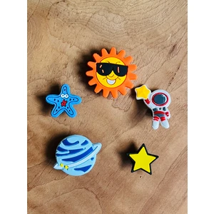 Jibbitz Terlik Süsü 5 Li Set Uzay ,astronot ,yıldız, Uzay Aracı Temalı