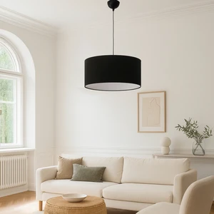 Siyah Kumaş Davul Dekoratif Tavan Sarkıt 38 cm