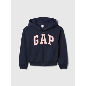 Kız Çocuk Lacivert Gap Logo Fermuarlı Sweatshirt