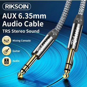 1.20 Metre 6.5mm To 6.5mm Gitar Enstrüman Kablosu 6.35mm To 6.35mm Stereo Ses Kablosu Ce Lisanslı Hi-Fi Ses Teknolojisi Hasır Örgülü Sağlam Kablo