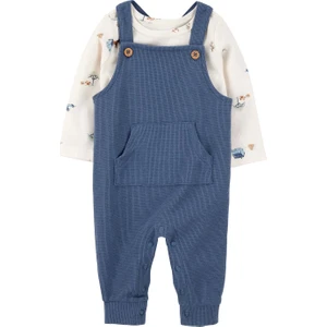 Erkek Bebek Mavi Salopet Set