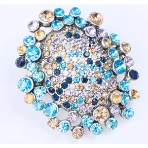 Jimmy Key Mavi Parlak Taş Figürlü Broş