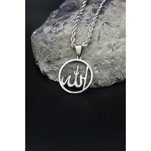 Allah Yazlı Kolye Paslanmaz Çelik Zincir 3mm 902087
