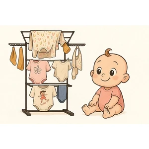 3 Katlı Bebek Çamaşır Kurutma Askısı