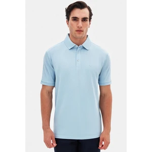 Ds Damat Regular Fit Açık Mavi Pike Dokulu T-Shirt 4HC146551001M