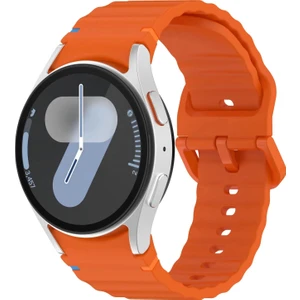 Samsung Galaxy Watch 7 44MM ile Uyumlu Wavy Style Tokalı Silikon Kordon Kayış - FC1101