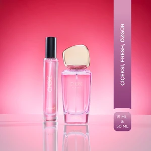 Cherié Edp 50 ml & Seyahat Boy 15 ml Kadın Parfüm Seti I Çiçeksi ve Fresh I Çilek, Ananas, Şakayık