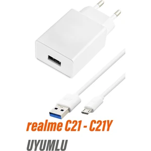 Realme C21 - C21Y Şarj Aleti ve Micro USB Kablo