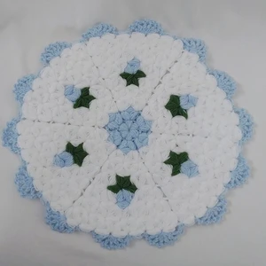 Mavi Çicekli Yuvarlak  Lif