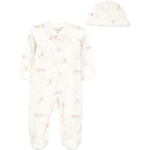 Erkek Bebek Ekru Tulumlu Set