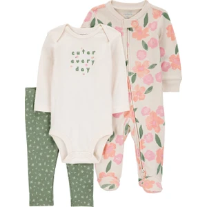 Kız Bebek Ekru Tulumlu Set