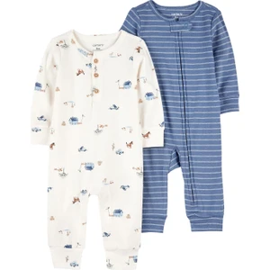 Erkek Bebek Mavi Tulumlu Set