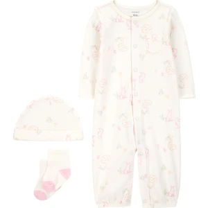 Kız Bebek Ekru Tulumlu Set