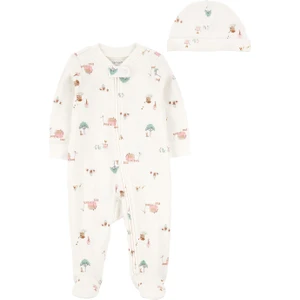 Kız Bebek Ekru Tulumlu Set