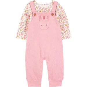 Kız Bebek Pembe Salopet Set