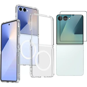 Samsung Galaxy Z Flip 7 Kılıf Kamera Korumalı M-safe Sert PC Zore Porto Kapak + Cam Ekran Koruyucu