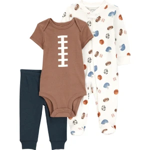 Erkek Bebek Kahverengi Tulumlu Set