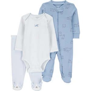 Erkek Bebek Mavi Tulumlu Set
