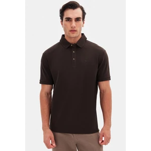 Ds Damat Regular Fit Kahverengi Pike Dokulu T-Shirt 4HC146551001M