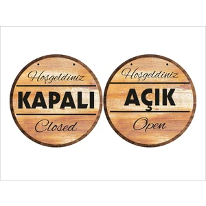 Açık (Open) / Kapalı (Closed) Yazısı Pvc Levha 15 cm