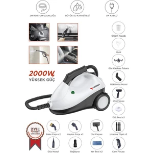 Tsc-01 Siyah Çok Fonksiyonlu Buharlı Temizleyici - Buharlı Temizlik Makinası