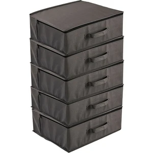 5'li Set 53 x 44 x 21 cm Baza Altı & Dolap Içi Organizer, Yorgan & Yastık Düzenleyici Hurç Antrasit