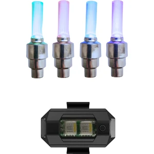 2 Çift (4 Adet) Işıklı Sibop 1 Adet Çok Renkli Flaşör Ikaz Bisiklet Işık Seti