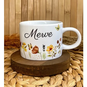 Kişiye Özel Isimli Nescafe Fincanı Günbatımı Çiçekleri