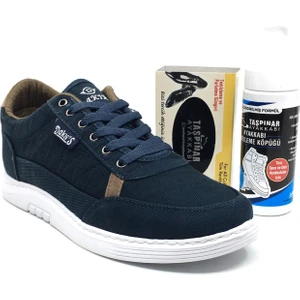 Ortopedik Tabanlı Yazlık Erkek Keten Rahat Spor Ayakkabı Bakım Setli Dikişli Taban