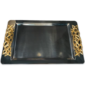 Roma Paslanmaz Çelik Kahve Tepsi - Gold