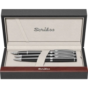 & WizDesign 38 Dolmakalem + Tükenmezkalem + Versatil Üçlü Set Siyah Krom (Ömür Boyu Garantili - Lüks Kutulu - İsme Özel Tasarım)