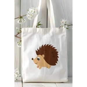 Kirpi Baskılı Bez Çanta Omuz Çantası Kişiye Özel Model 3