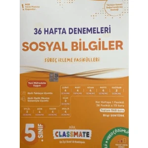 5. Sınıf Sosyal Bilimler Classmate 36 Hafta Denemeleri