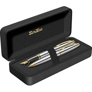 & WizDesign 88 Dolmakalem + Tükenmezkalem Ikili Set Gold Krom (Ömür Boyu Garantili - Lüks Kutulu - İsme Özel Tasarım)