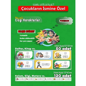 Pokemon Isme Özel Hobi - Okul Seti 170 Adet